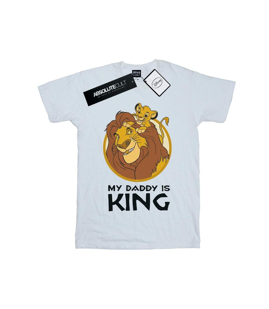 Disney Womens/Ladies The Lion King My Daddy Is King Cotton Boyfriend T-Shirt (Blanc) - UTBI29094-1
