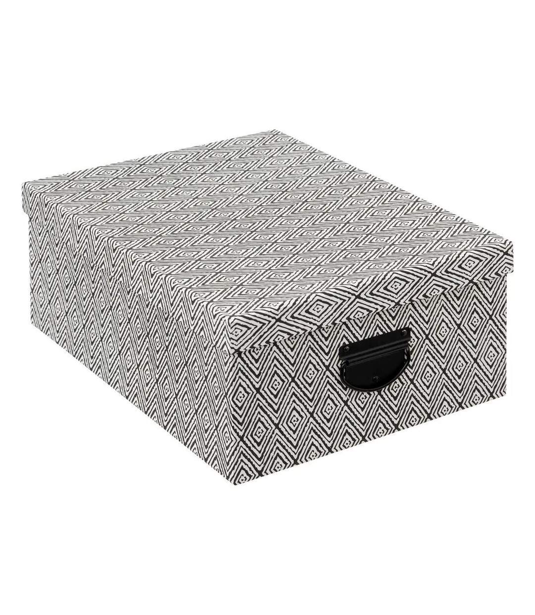 Lot de 4 Boîtes de Rangement Effet Relief 39cm Blanc-2