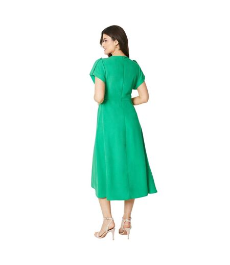 Womens/ladies satin midi dress green Debenhams