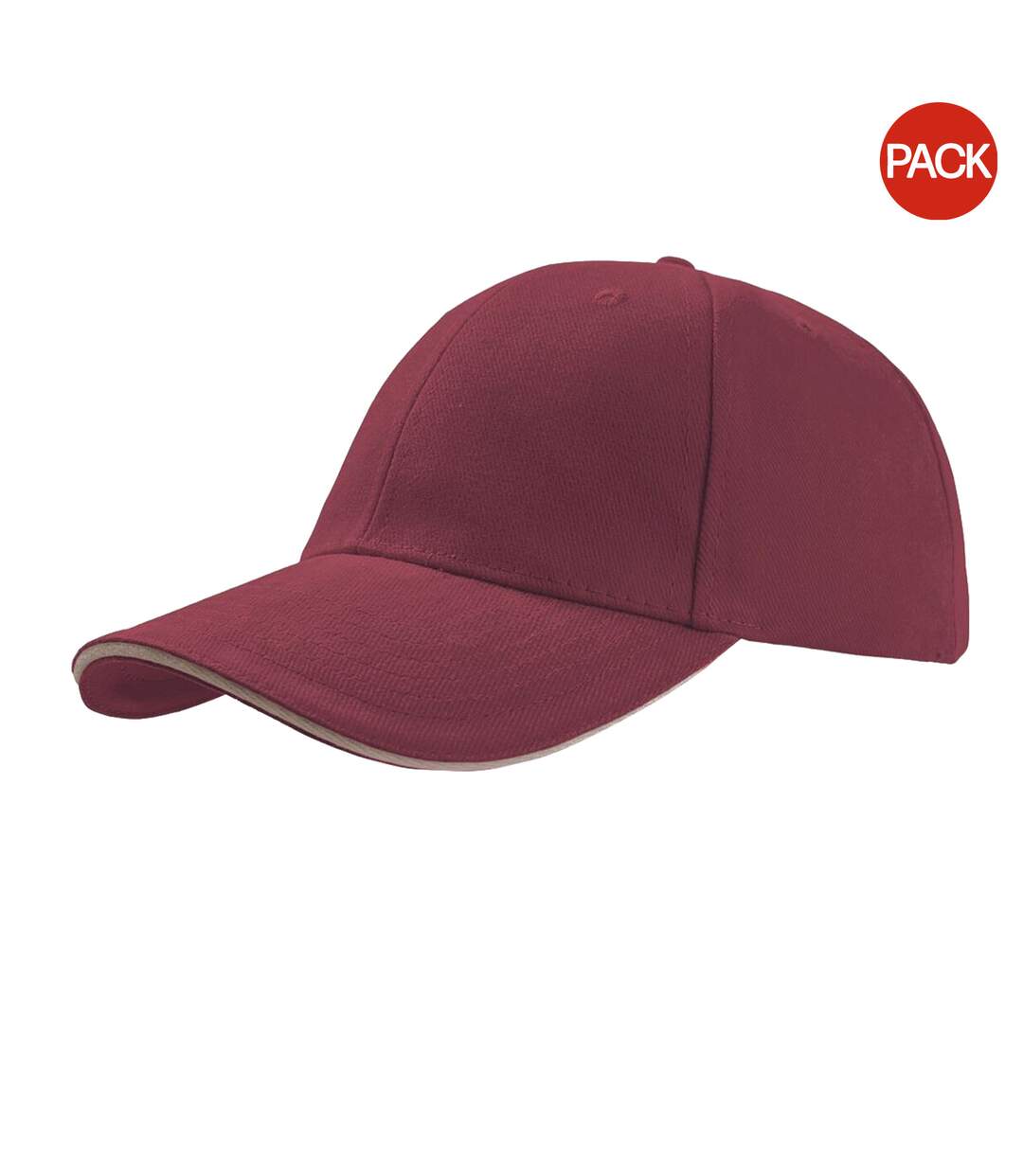 Lot de 2  casquettes en coton épais adulte bordeaux Atlantis-1