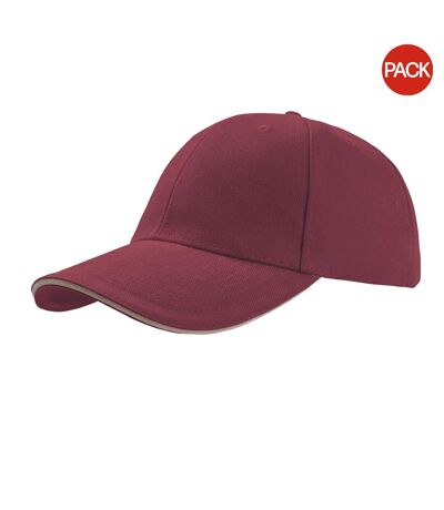 Lot de 2  casquettes en coton épais adulte bordeaux Atlantis