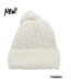 Bonnet femme avec pompon - 100% synthétique - Couleur blanc-1