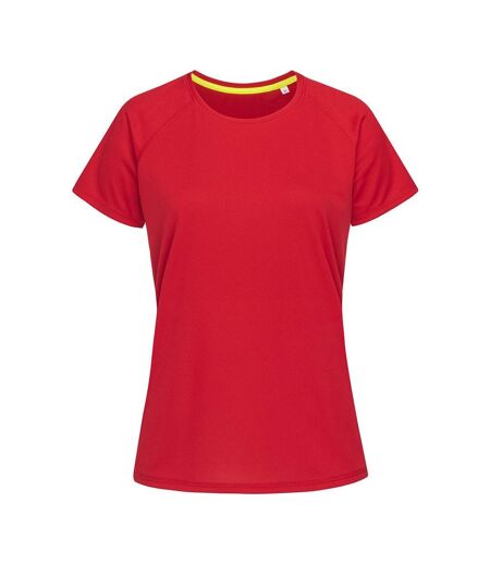 Stedman Womens/Ladies Raglan Mesh T-Shirt (Crimson Red) - UTAB347