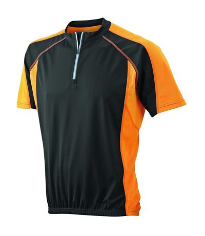 maillot cycliste HOMME JN420 - noir et orange