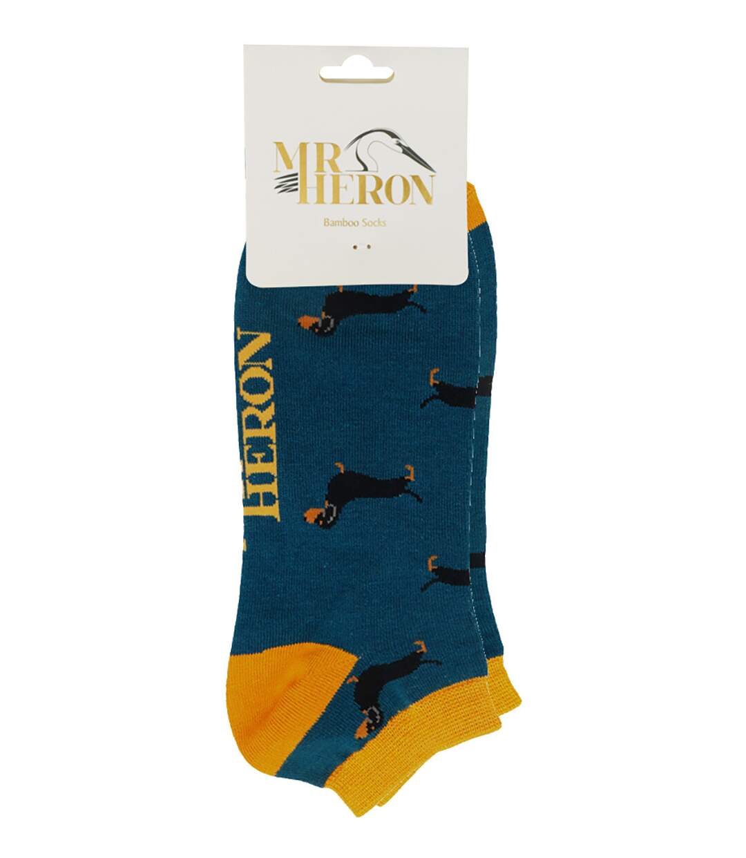 Mens Bamboo Trainer Socks | Mr Heron | Animal Themed Breathable Low Cut Sneaker Socks