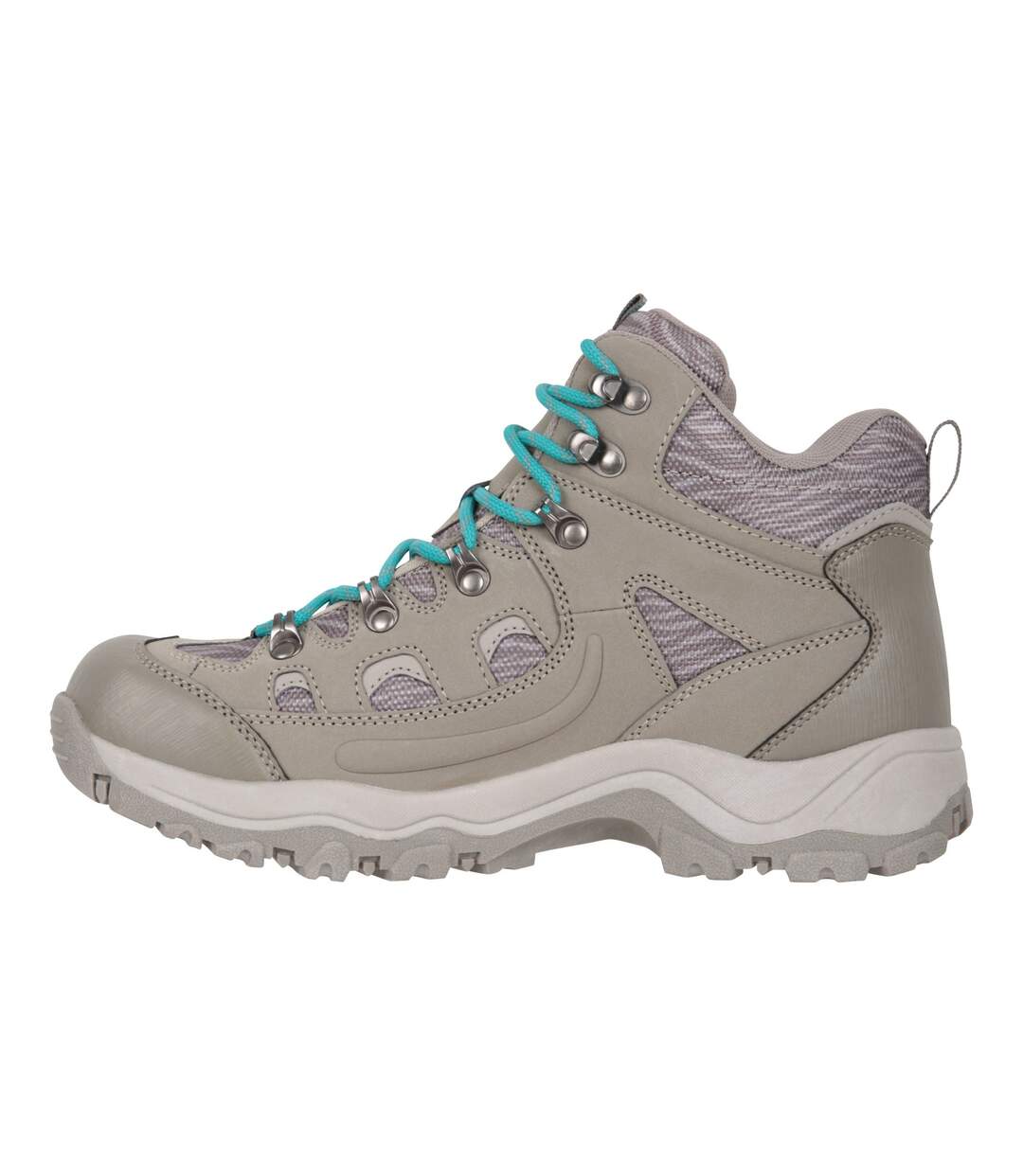 Womens/ladies adventurer leopard print faux suede waterproof walking boots taupe Mountain Warehouse-3