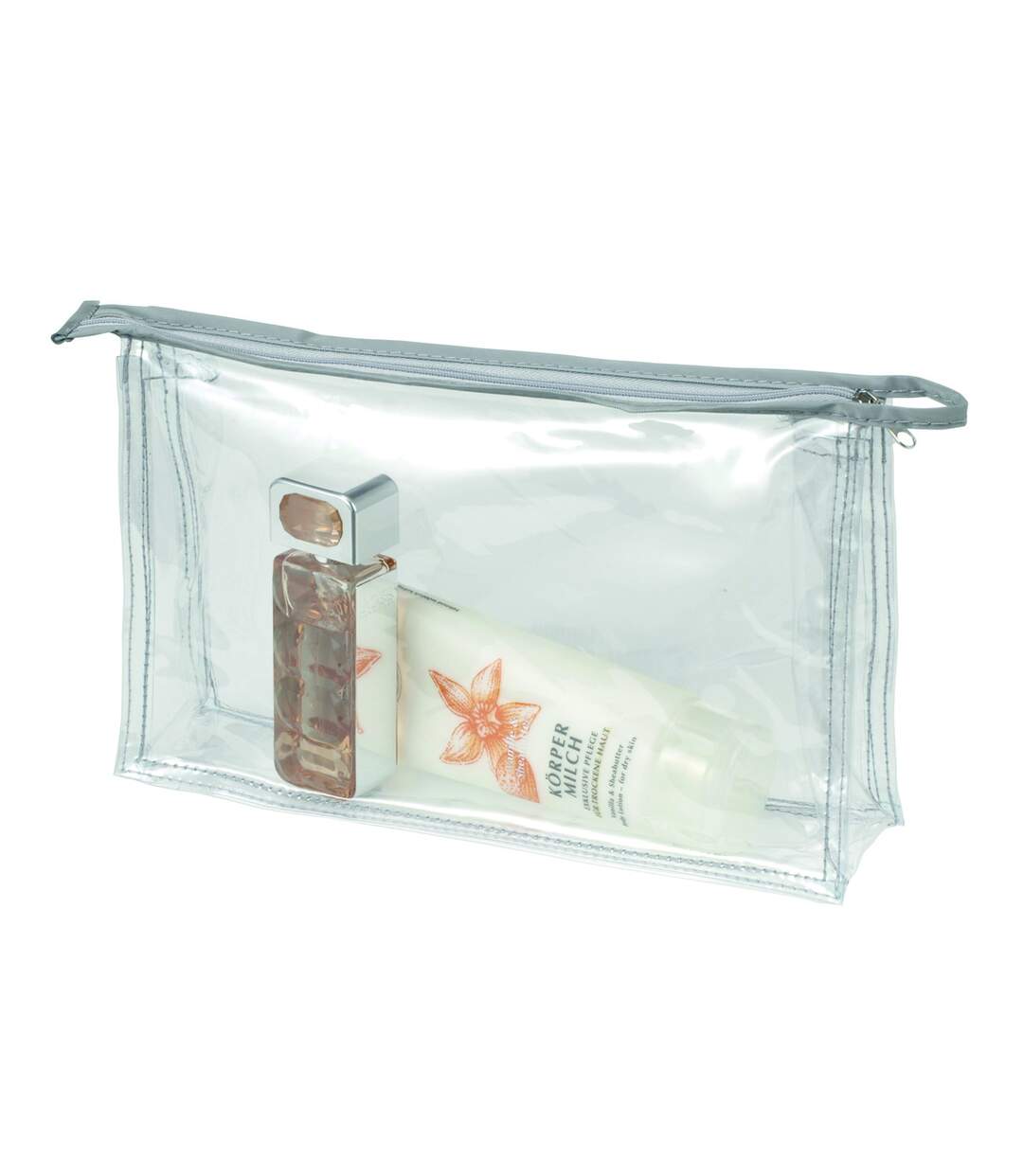 Lot de 3 trousses de toilettes zippées transparentes - 1800177 - maquillage - avion-1