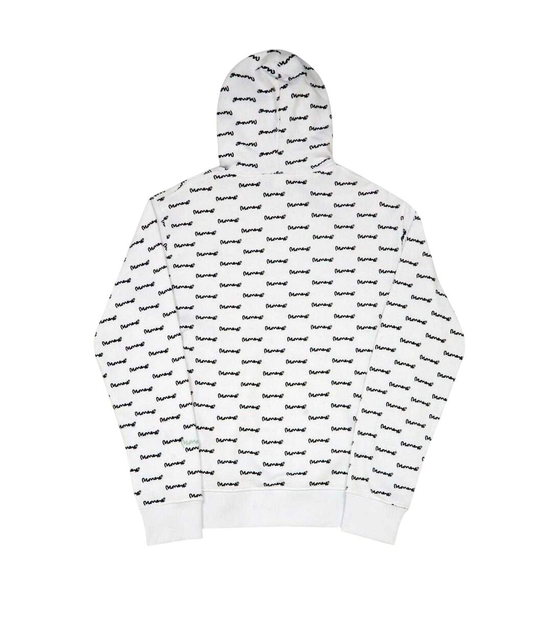 Mens All Over Logo Hoodie White Money-2