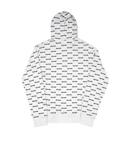 Mens All Over Logo Hoodie White Money