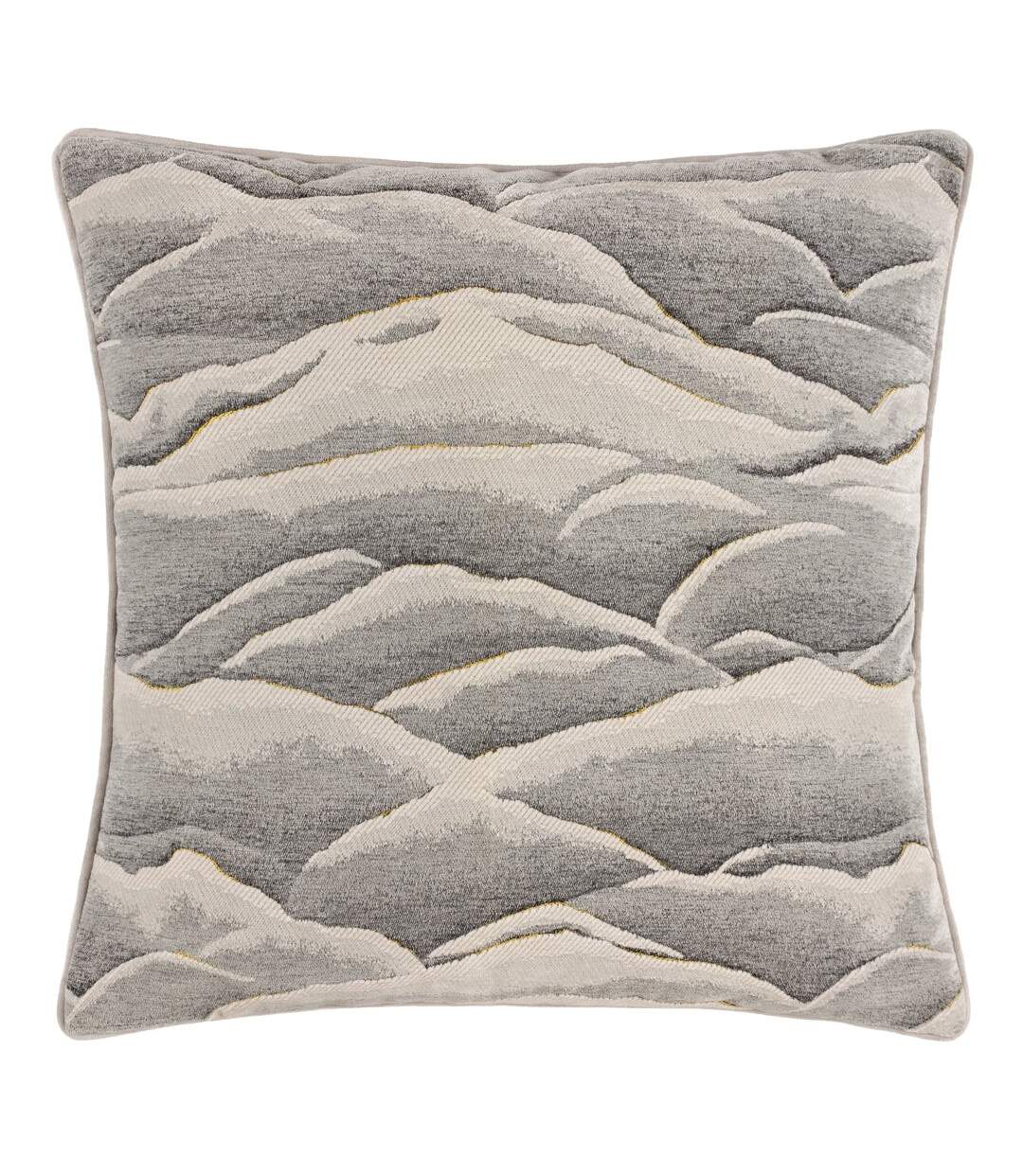 Stratus piping detail jacquard cushion cover 45cm x 45cm grey Paoletti