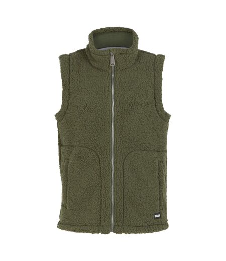 Womens/ladies calmry borg fleece lined gilet dark khaki Regatta
