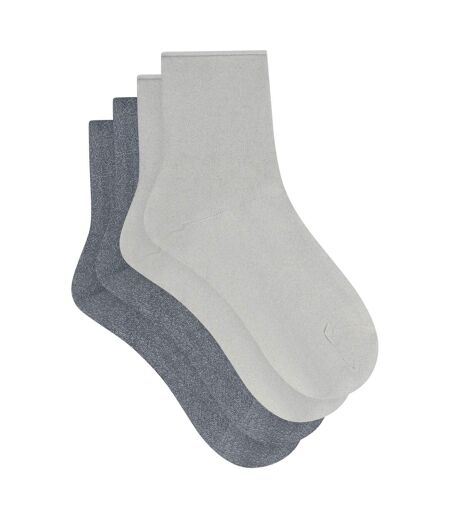 Lot de 2 paires de mi-chaussettes coton Mode