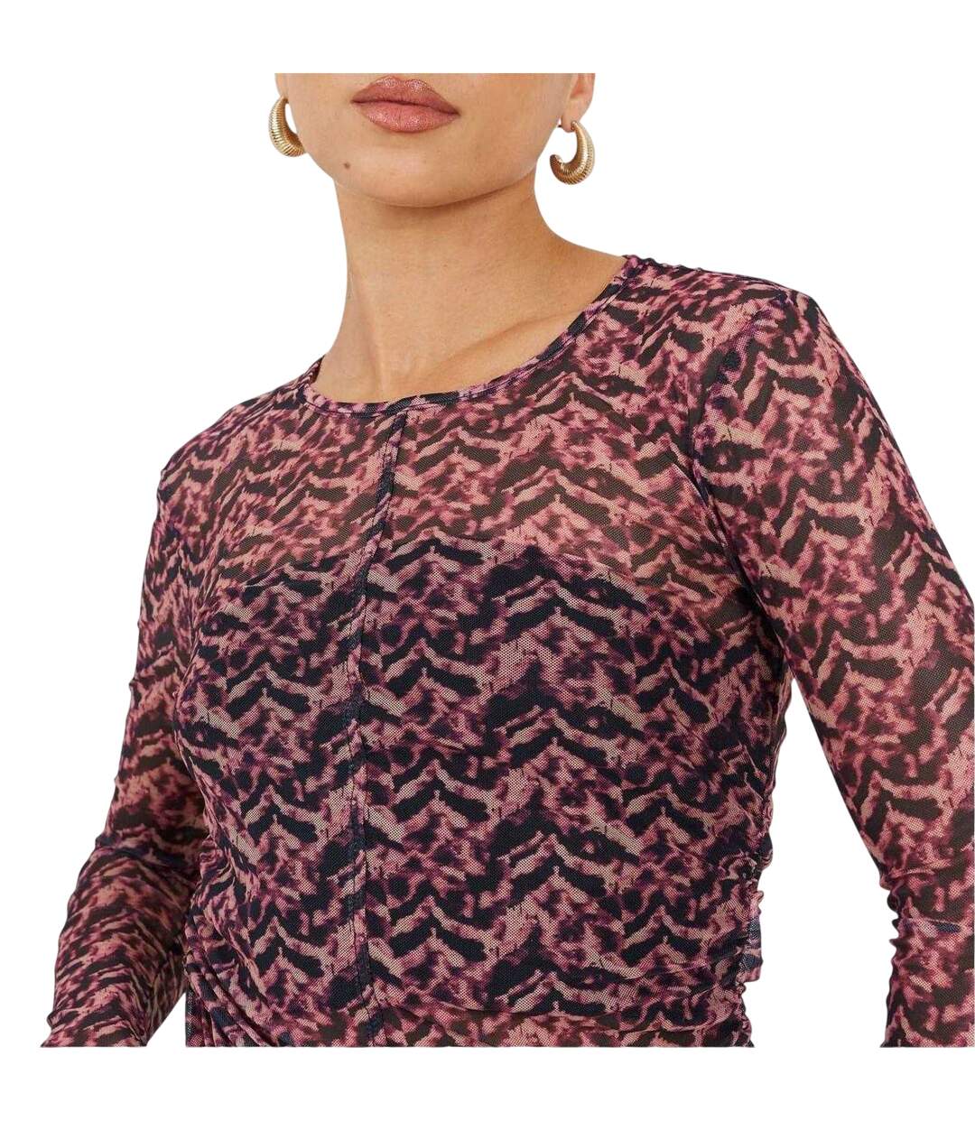 Haut Motif/style Abstrait Femme Rose Bleu Marine Brave Soul-4