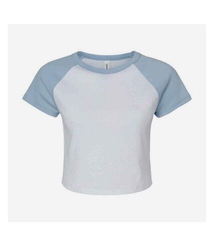 T-shirt court femme blanc / bleu clair Bella + Canvas