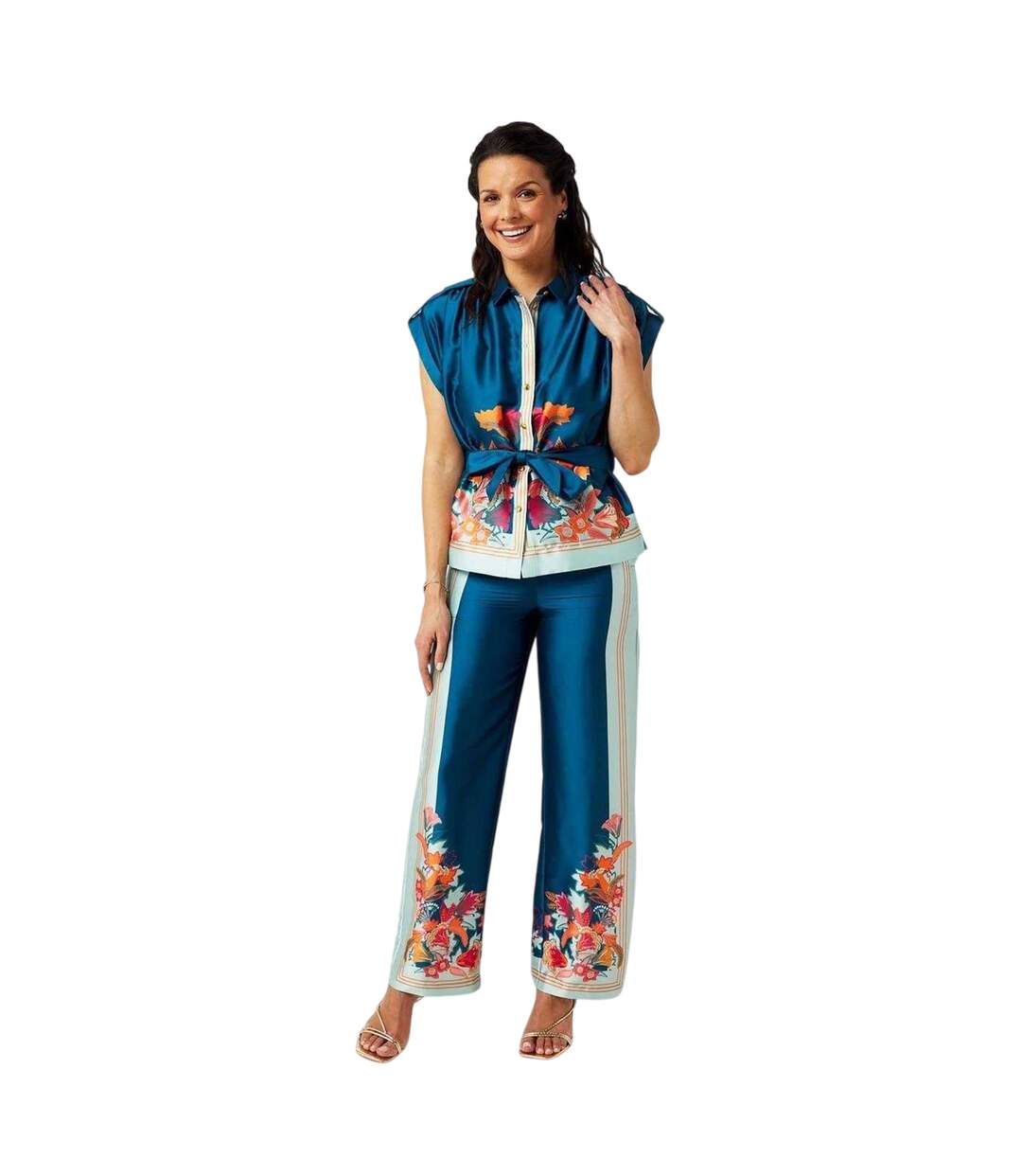 Haut Motif/style Lys Femme Bleu Biba-1
