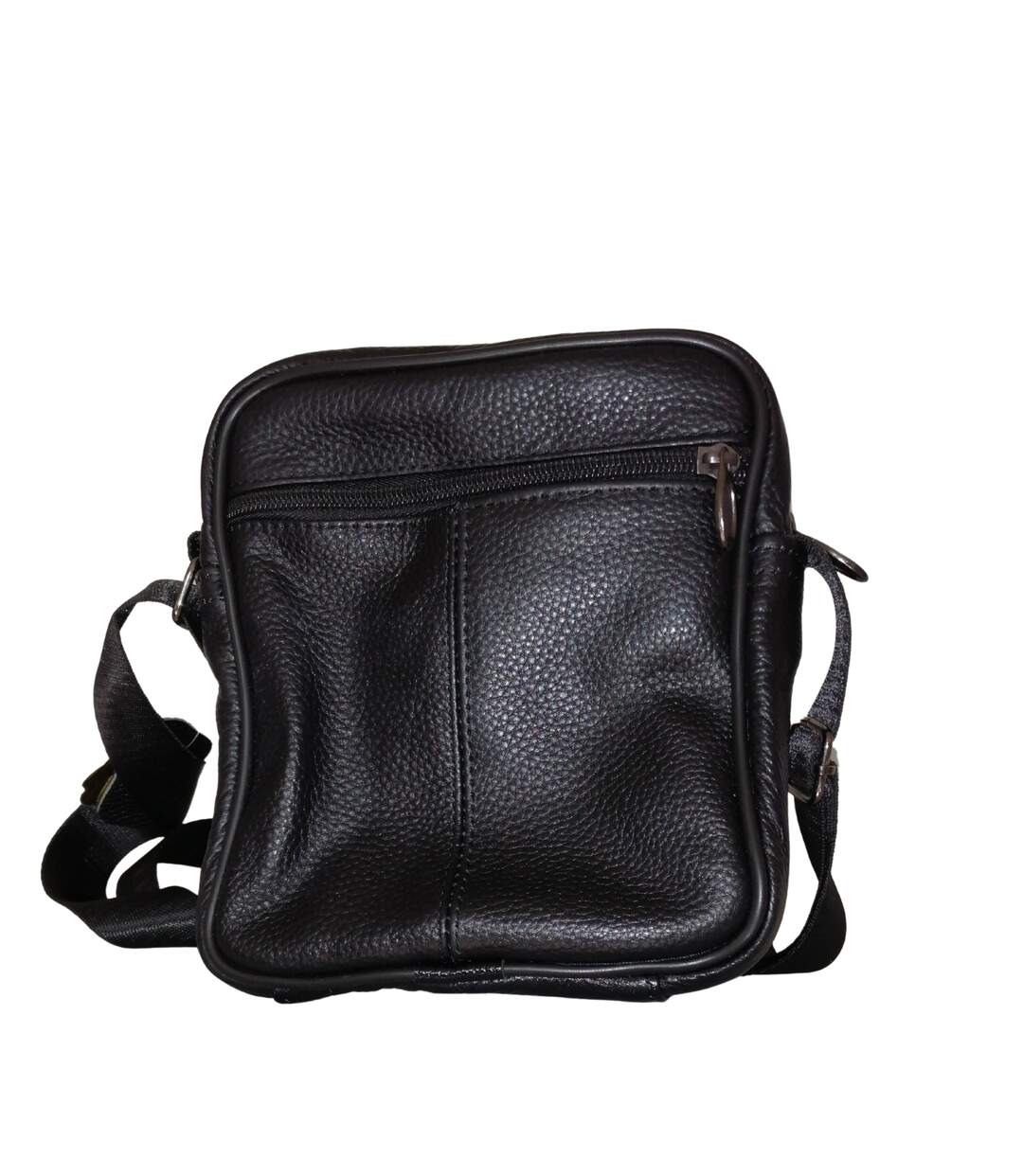 Sacoche bandoulière en cuir noir pour homme - Style décontracté avec poches pratiques-2