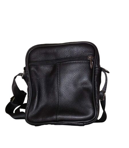 Sacoche bandoulière en cuir noir pour homme - Style décontracté avec poches pratiques