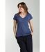 Tee Shirt Col V Lurex Manches Courtes Femme Tee Sun Twilight (marine) | Gerard Pasquier-1
