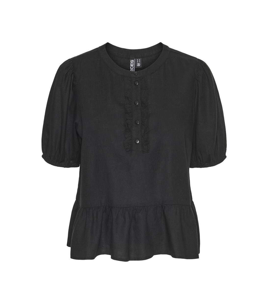 Blouse noir femme pieces pia 2/4-1
