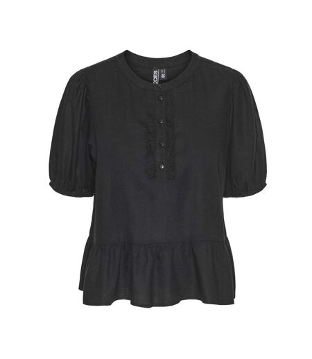 Blouse noir femme pieces pia 2/4