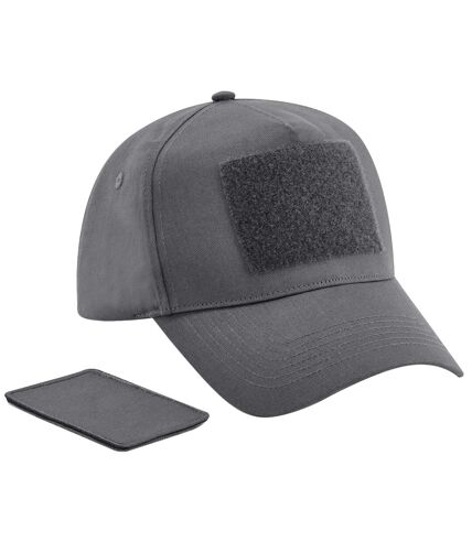 5 panel removable patch baseball cap graphite grey Beechfield