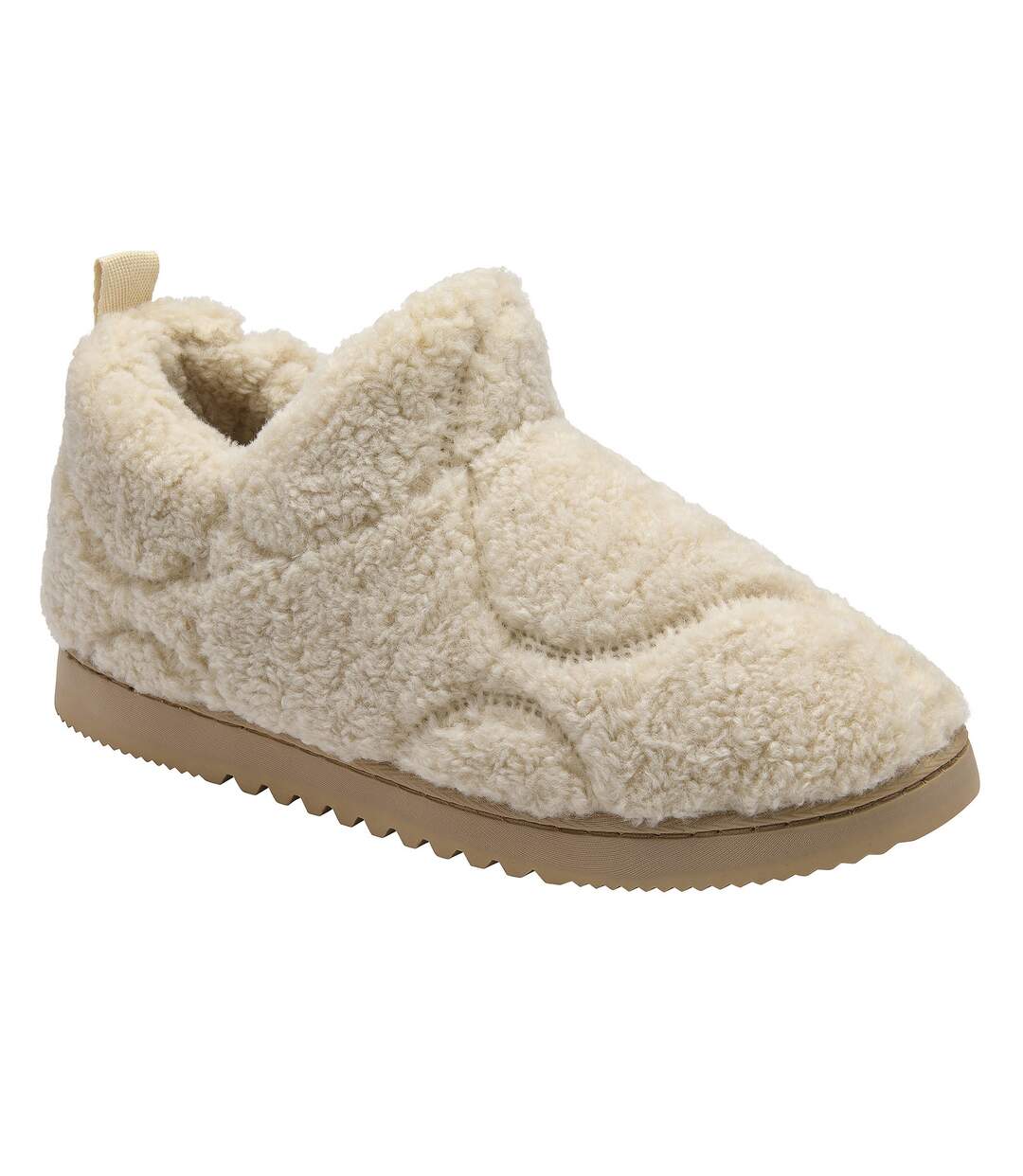 Ladies Teddy Fleece Full Slippers Oatmeal Taupe Cosy UK 3-8-4