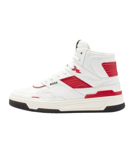 Mens Leather Trainers White Boss