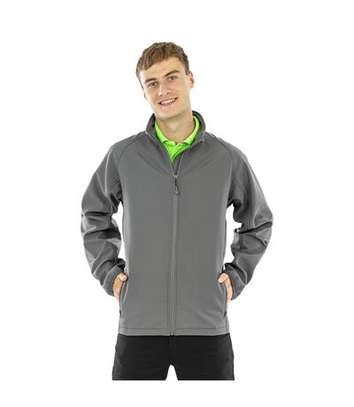 Mens Printable Soft Shell Jacket Workguard Grey Result Genuine Recycled