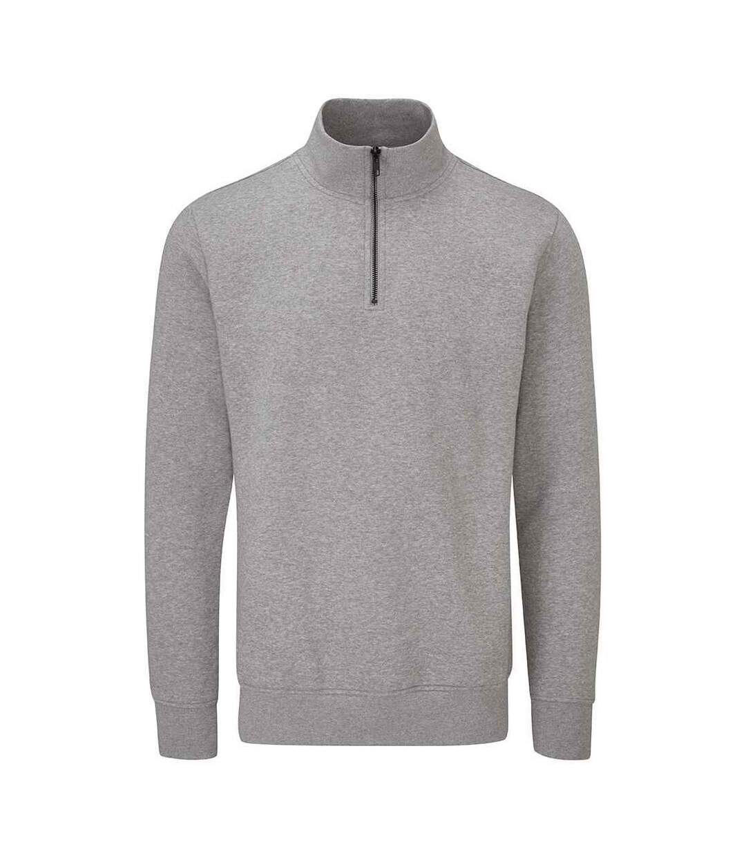 Unisex Adult Quarter Zip Sweatshirt Heather Marl Mantis-1