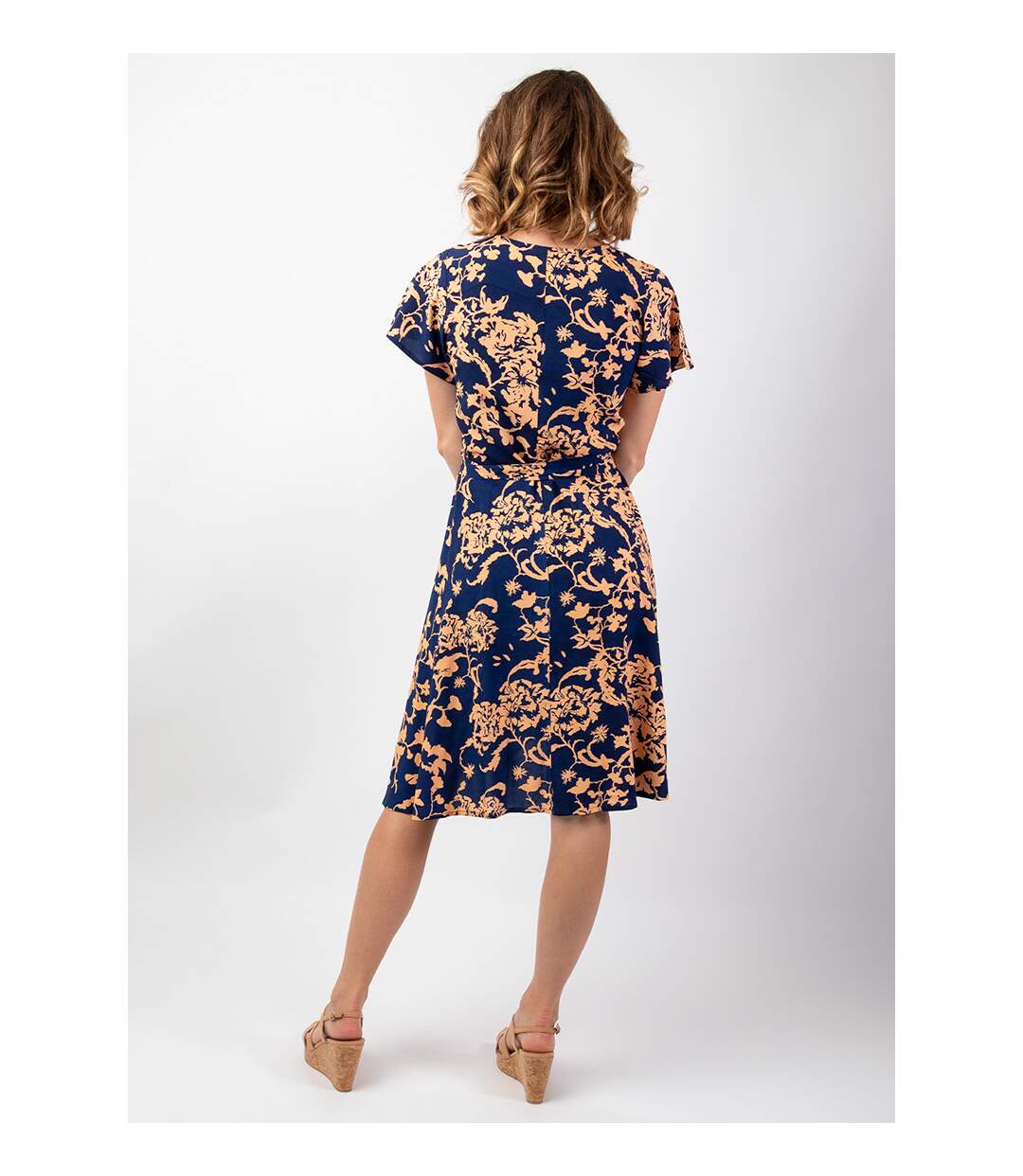 Robe courte fluide cache-cœur MARIKA imprimé ethnique tendance Coton Du Monde