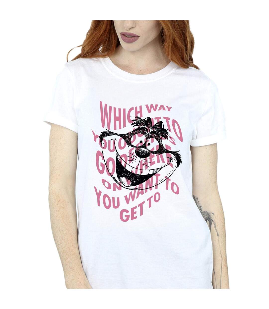 Disney - T-shirt ALICE IN WONDERLAND CHESIRE CAT - Femme (Blanc) - UTBI8781-2