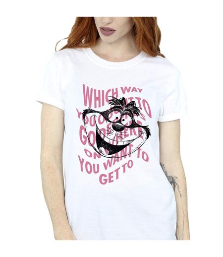 Disney - T-shirt ALICE IN WONDERLAND CHESIRE CAT - Femme (Blanc) - UTBI8781
