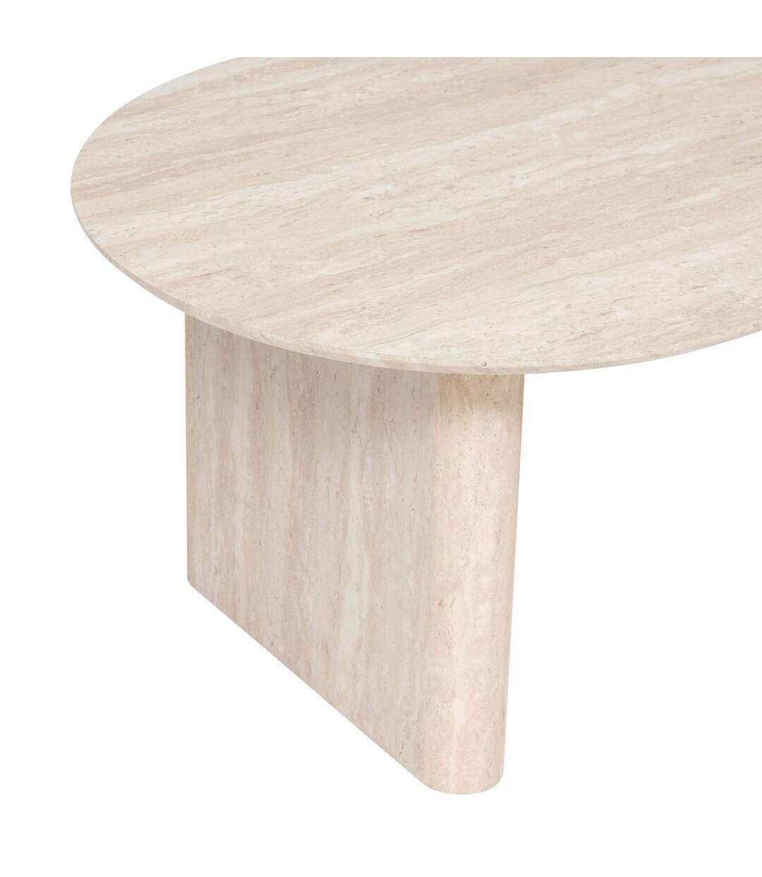 Table basse en bois effet travertin ANAYA - Beige-3