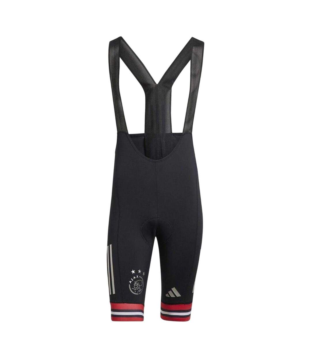Mens Afc Ajax Padded Crotch Cycling Bib Shorts Black Red White Adidas-2