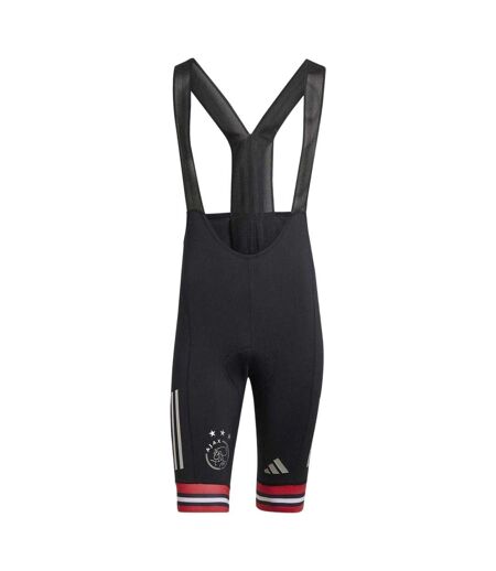 Mens Afc Ajax Padded Crotch Cycling Bib Shorts Black Red White Adidas