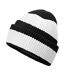 Bonnet Motif/style Blocs De Couleurs Noir Blanc Doux Beechfield-2
