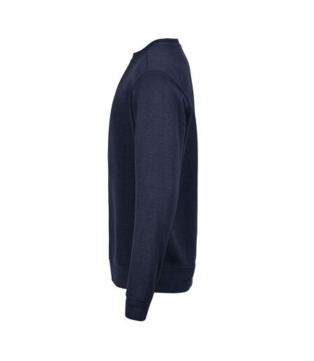 Mens Ribbed Interlock Crew Neck Sweatshirt Navy Tee Jays