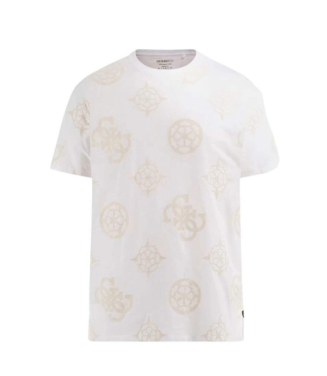 T-shirt Motif/style Logo Répété Homme Blanc Guess-2