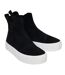 Womens/ladies Fenix Suede Platform Chelsea Boots Black Toms-1