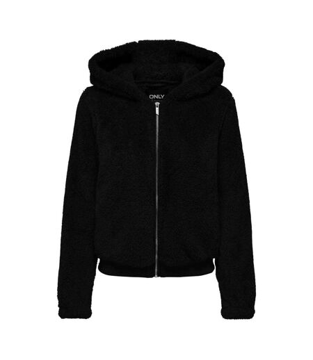 Womens/ladies Newanna Teddy Fleece Jacket Black Only