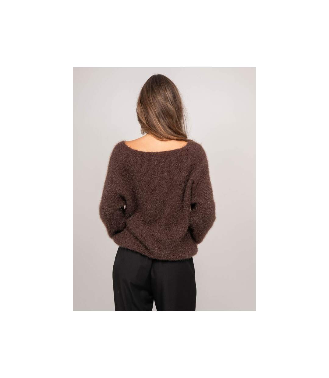 Pull maille poilue fil doré message KOPERDI - Dona X Lisa-2