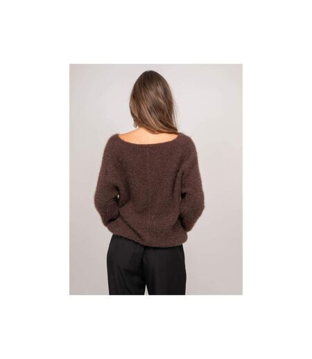 Pull maille poilue fil doré message KOPERDI - Dona X Lisa