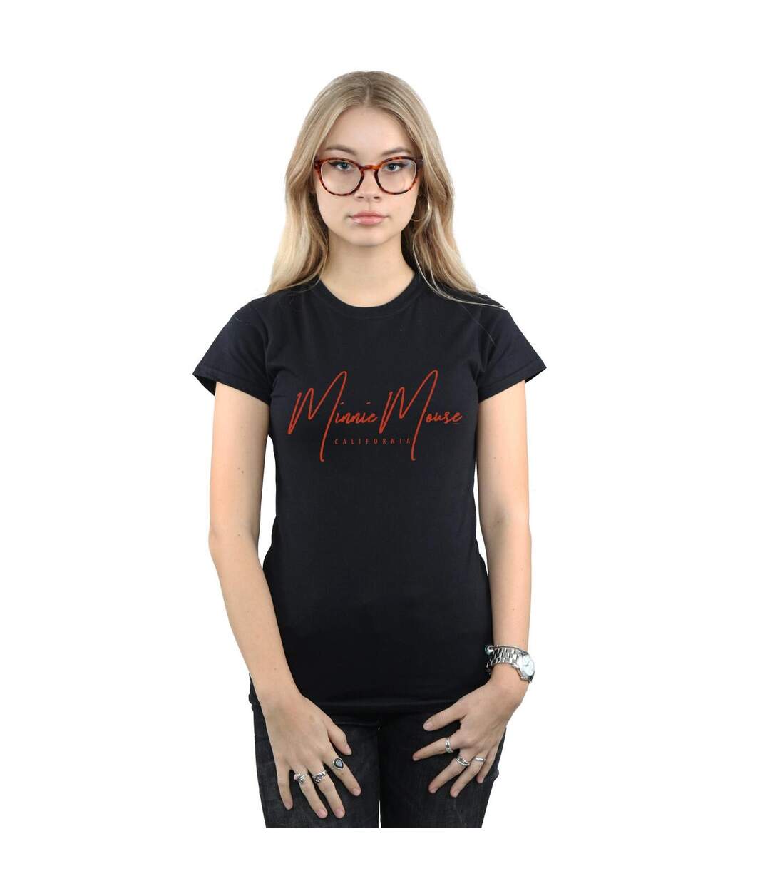 Disney T-shirt en coton californien Mickey Mouse Femme/Femme (Noir) - UTBI31966-2