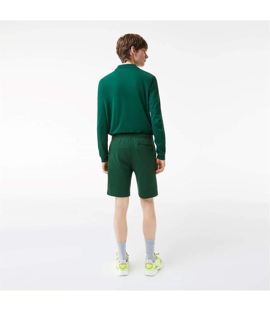 Mens Fleece Shorts Green Lacoste-4