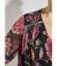Blouse col V manches longues voile fleuri-4