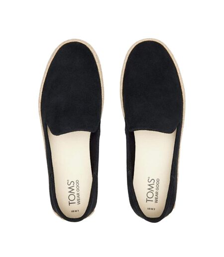 Womens/ladies Carolina Suede Slippers Black Toms