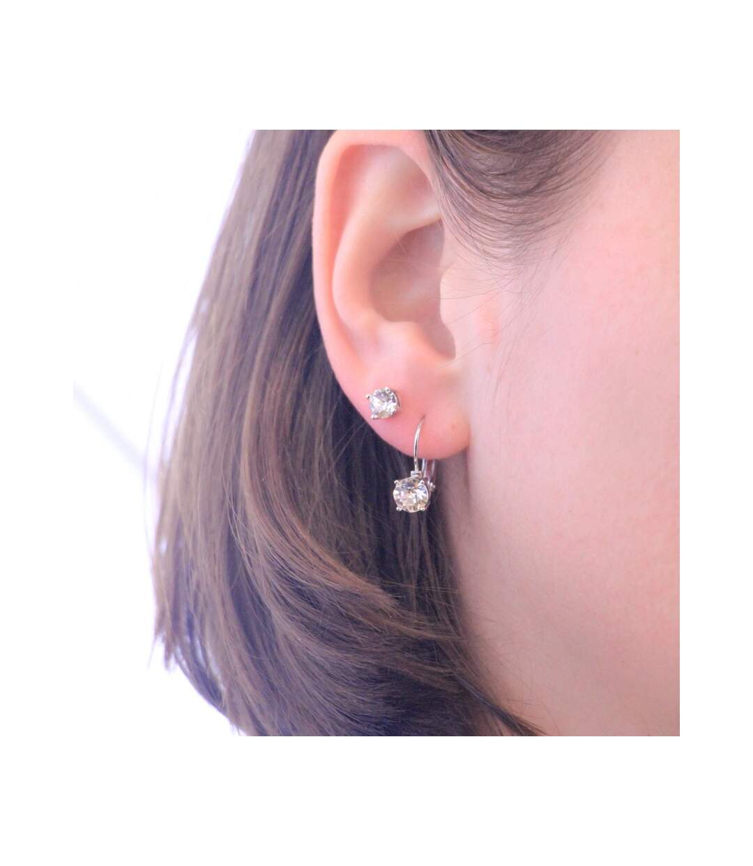 Boucles d'oreilles Round, Cristal d'Autriche-2