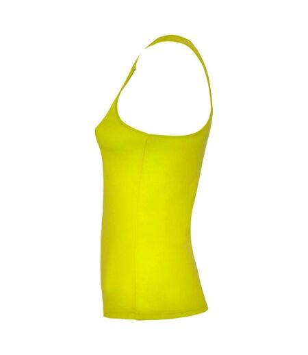 Womens/ladies shura sports tank top fluro yellow Roly