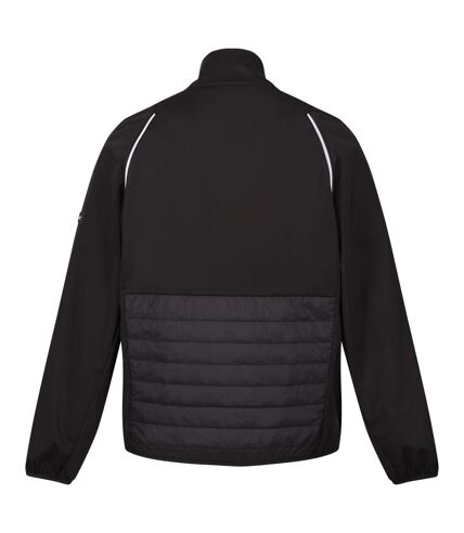 Regatta Mens Steren Hybrid Soft Shell Jacket (Black/Jasmine Green)