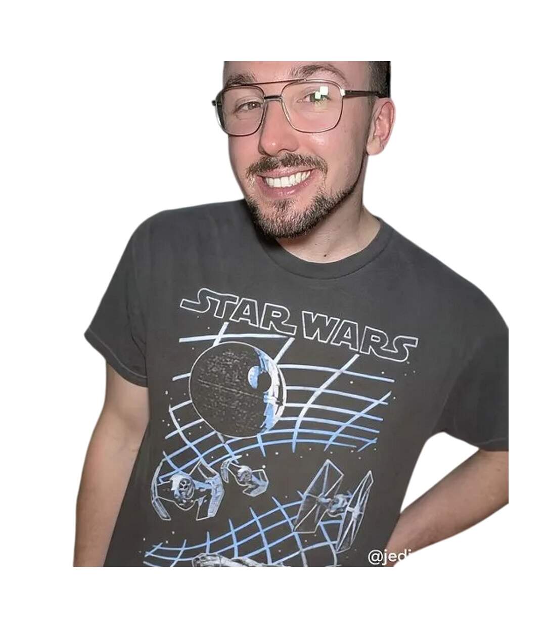 T-shirt Motif/style Quadrillage Galaxy Adulte Charbon Star Wars-4